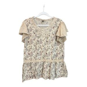 Sacred‎ Threads Boho Cottagecore Blouse Size XL CA1